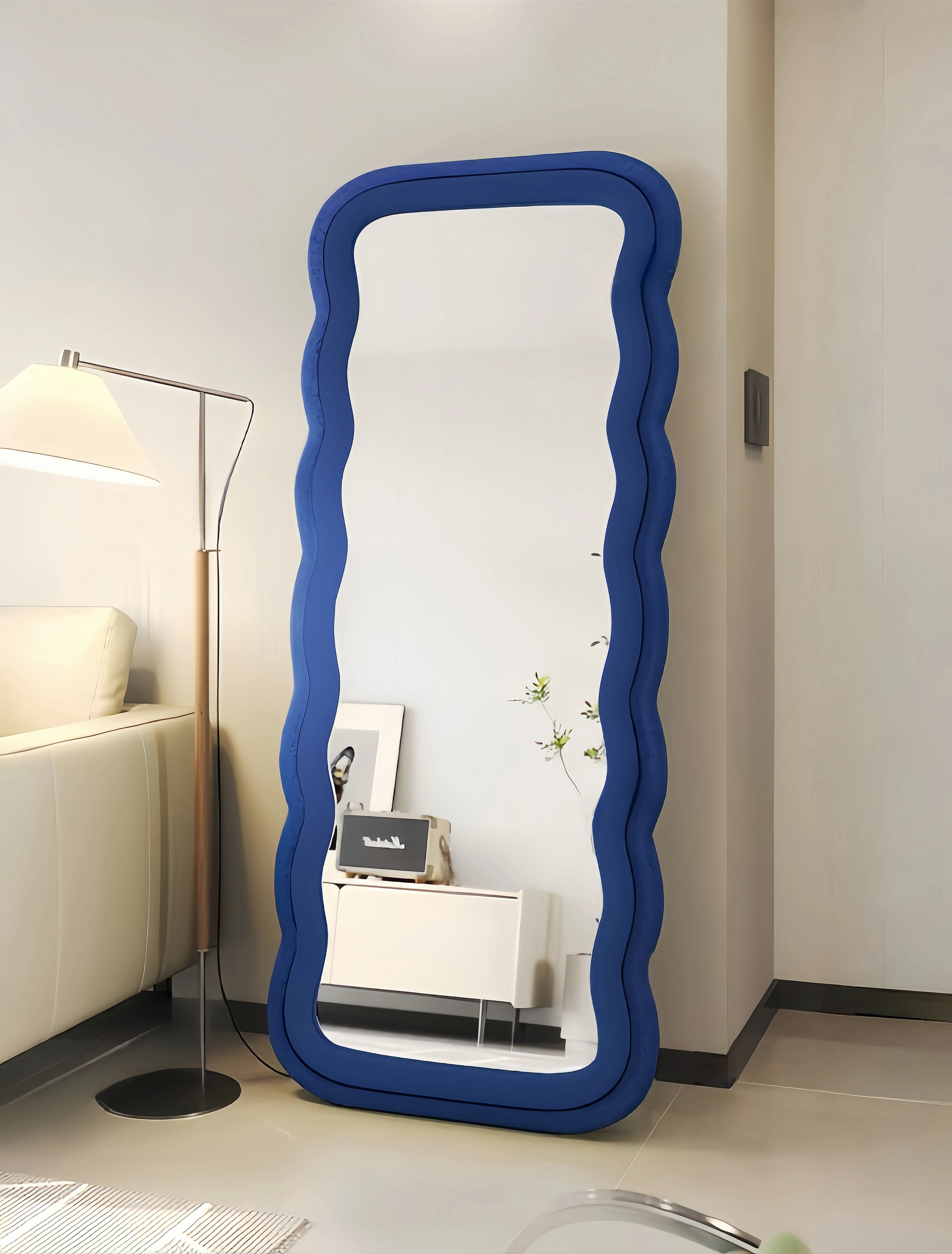 

Cream ins windmirror girls floormirror household full-length mirror floor-type special-shaped fitting mirror Room decoration