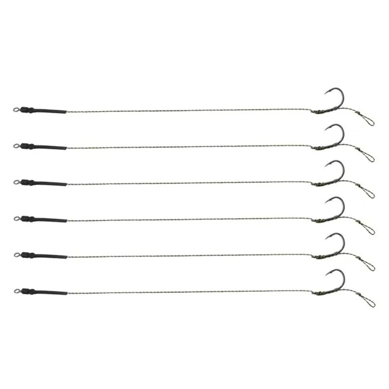 

6Pcs Tied Boilie Baits Rig Hook with Fishing Line Tied Rig Hook Professional
