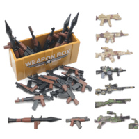 27PCS AK Assault Rifles Camouflage Gun Accessories Military Weapon War Soldier Figure WW2 Model Block Playmobil Children Kid Toy