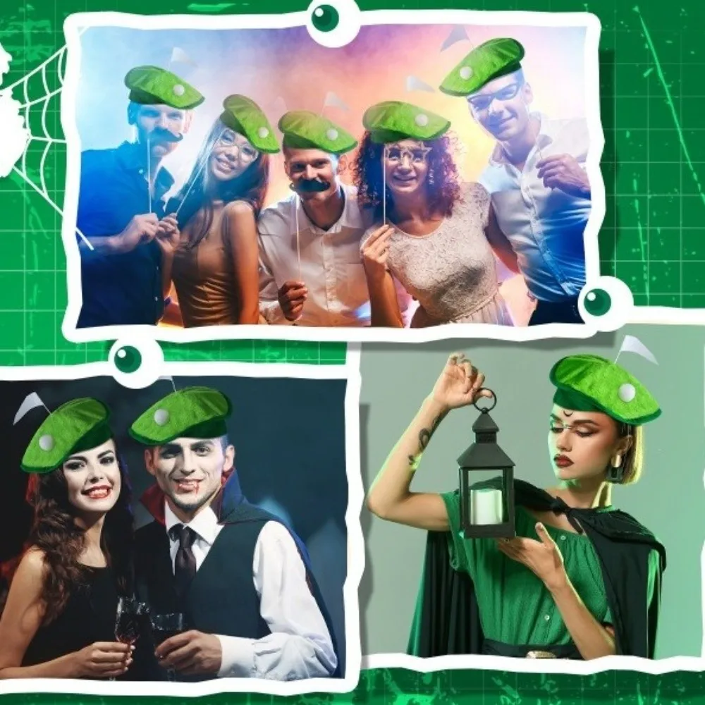 

Classical Style 30cm Golf Themed Hat Playful Green Golf Beret Golfs Flag Unique Golf Ball Decorations Hat Leisure Outings