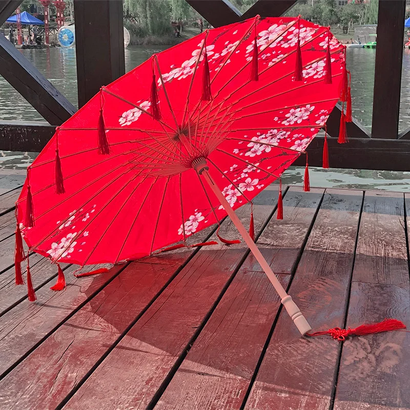 82CM Oil Paper Umbrella Tassel Cosplay Hanfu Umbrella Ancient Chinese Style Classical Chinese Japan Style El Principito