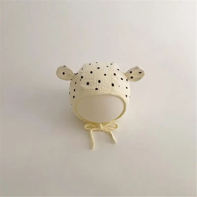 

N84E дышащая детская шапка-ушанка с ушками животных, хлопковая больничная шапка для малышей, ветрозащитные защитные шапки для