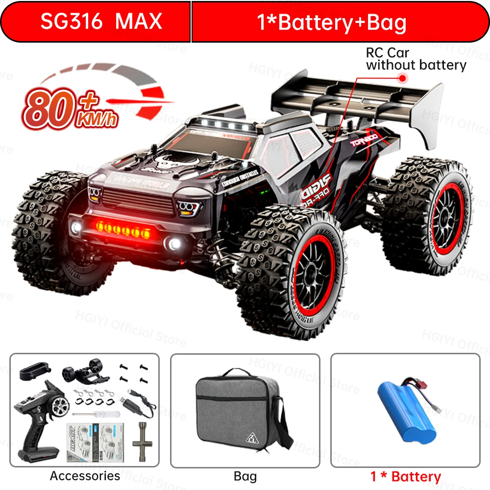 ZLL SG316 MAX/PRO 1:16 Hoge Snelheid Drift Racewagen 80 KM/H Of 40 KM/H Borstelloze Motor 4WD RC Auto Off Road Auto Speelgoed Voor Kinderen Geschenken - afbeelding 1