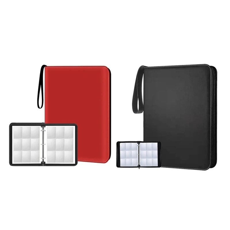 

Trading Card Binder 900 Pockets 9-Pocket Card Collection Binder Fit For Game/Football/Baseball Card Red