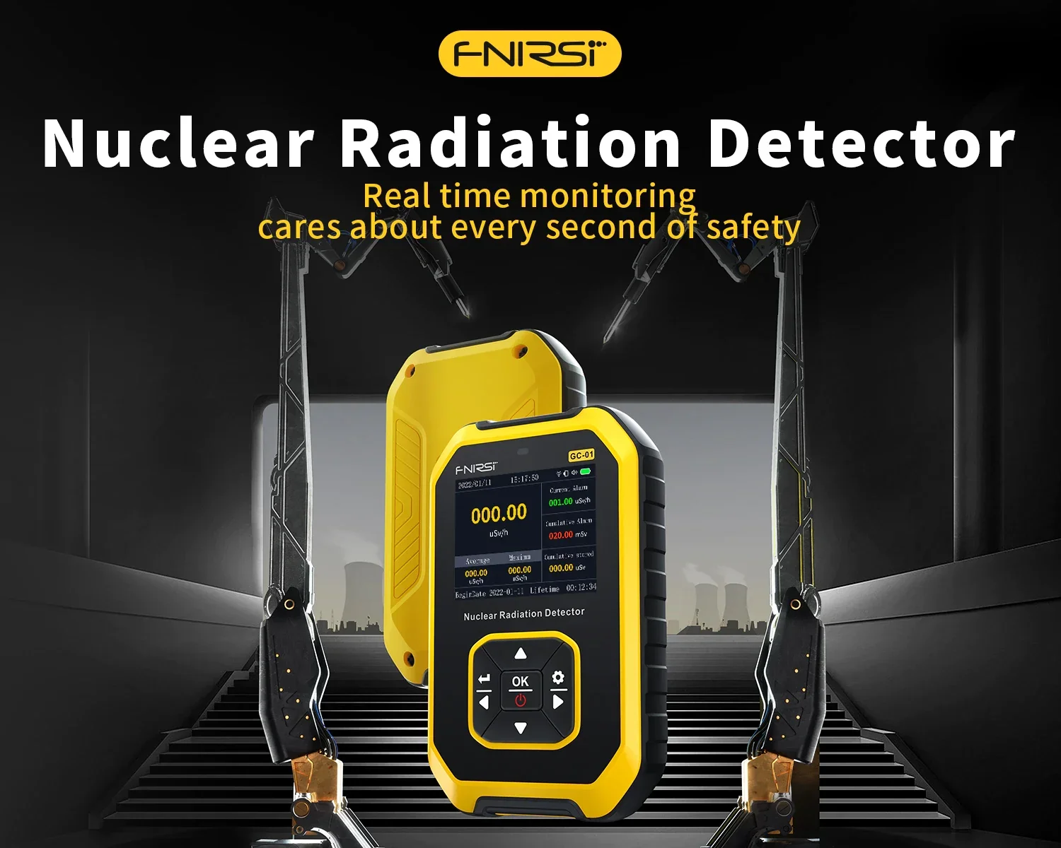 FNIRSI GC-01 Geiger Counter Nuclear Radiation Detector Personal Dosimeter X-ray γ-ray β-ray Radioactivity Tester Marble Detector