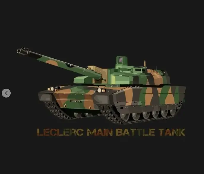 تي شيرت Leclerc Tank للجيش الفرنسي هدية للرجال تي شيرت قصير كاجوال مصنوع من القطن بنسبة 100%