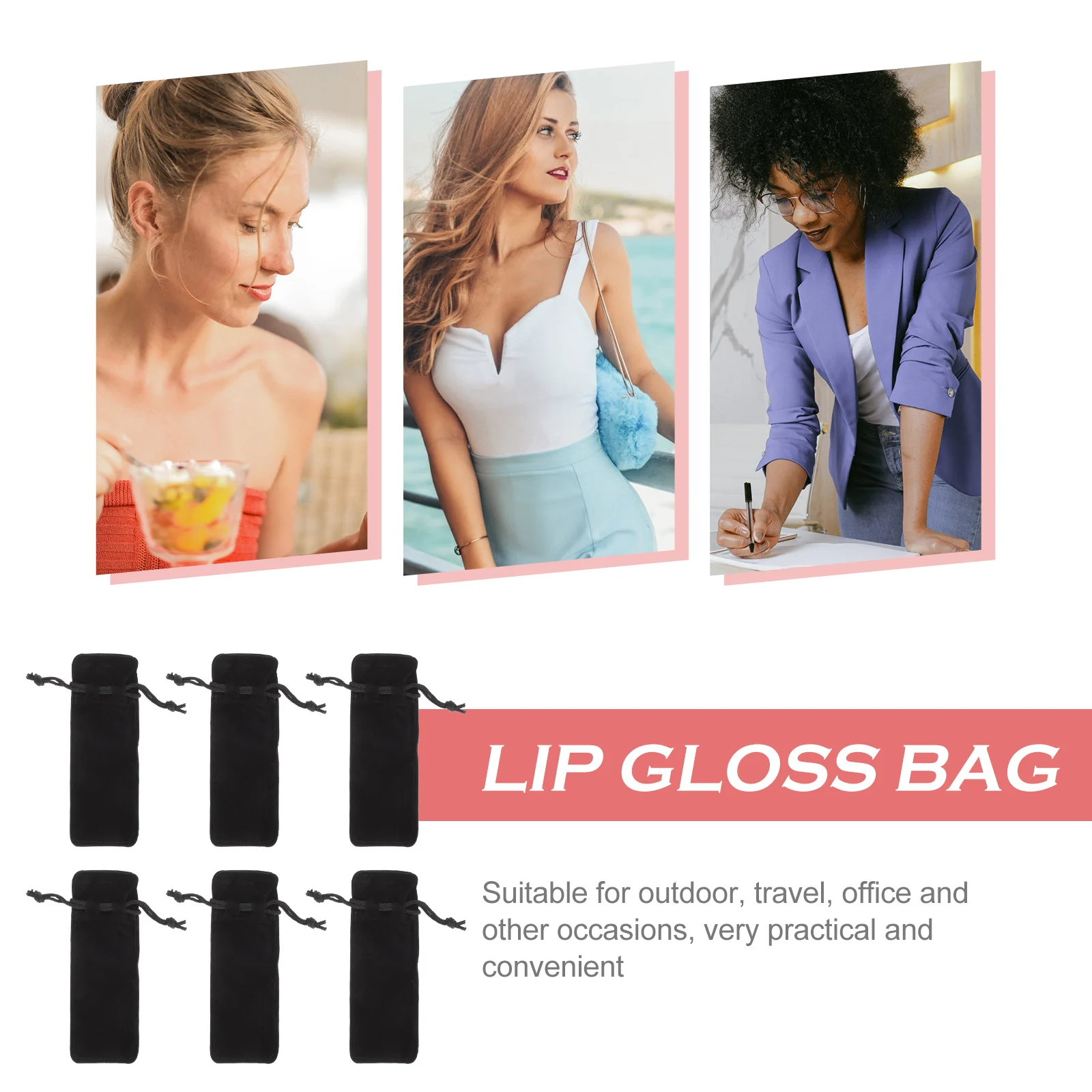 

6pcs Lipstick Storage Bag Women Toiletry Container Outdoor Cosmetics Small Holder Premium Material Durable Lightweight Practical