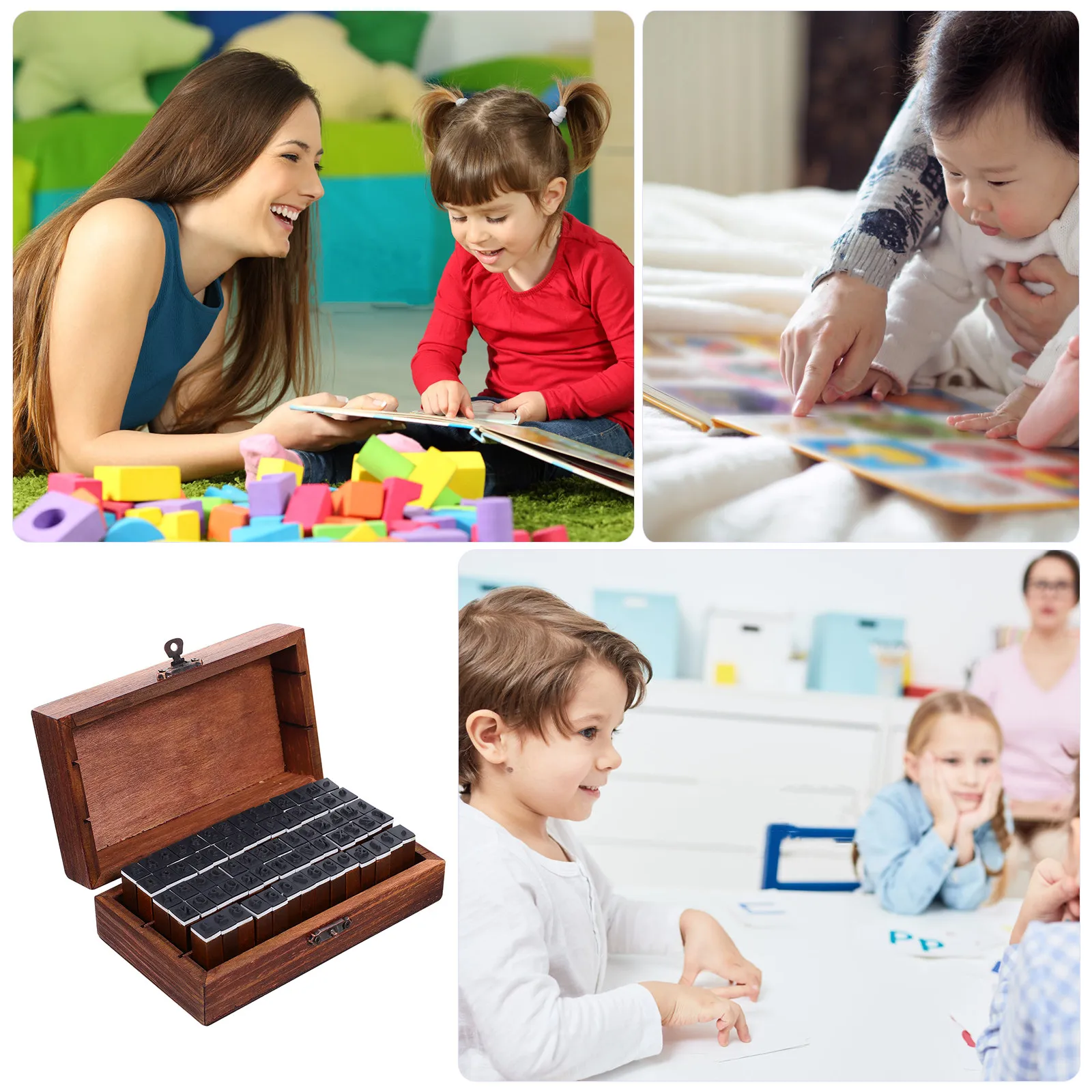 Wooden Alphabet Stamps Set DIY Letters Numbers Seal Fine Workmanship Easy Grip Stamped Images Perfect for Cards Scrapbook