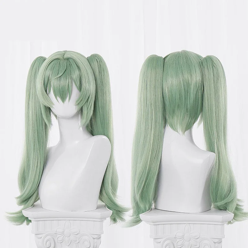 Game Zenless Zone Zero Corin Wickes Cosplay Wig Corin Cosplay Matcha Green Twin Tail Hair 56cm Halloween Carnival Prop Role Play