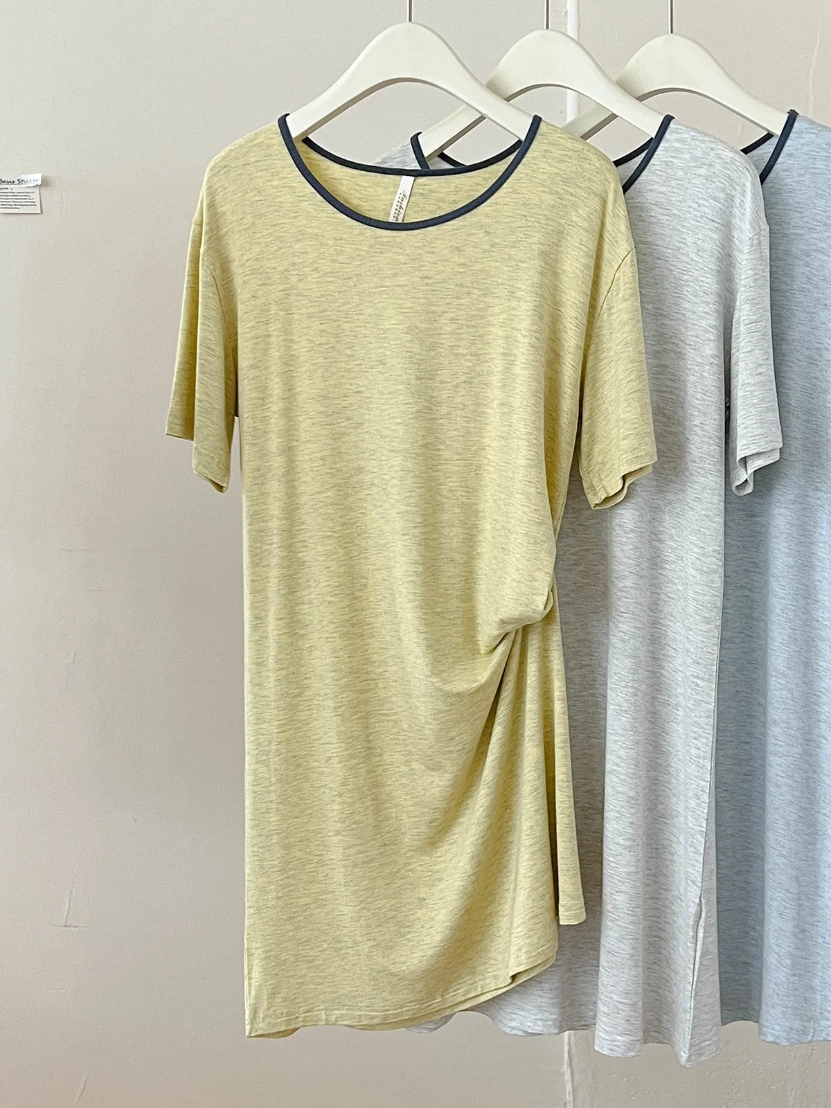 

5175 Lazy Style Modal Cotton Nightgown for Women Summer Thin Breathable Pajamas Large Size Loose Short-Sleeved Solid Color Home Clothes