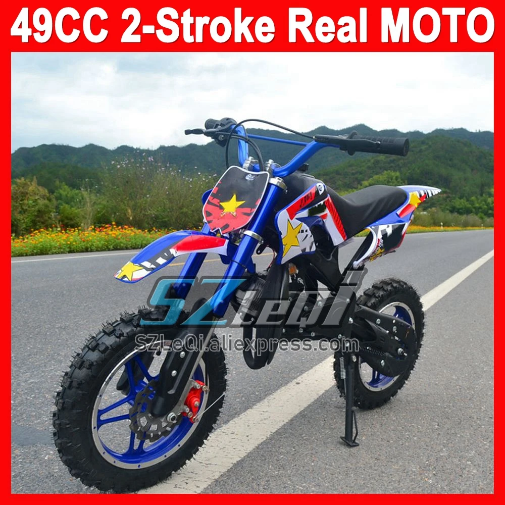 49 50 CC Dirt Bike Mini Off-road Vehicle Apollo Mountain Small Motorcycle 2-Stroke Cross Gasoline Kart Children Racing Motobike