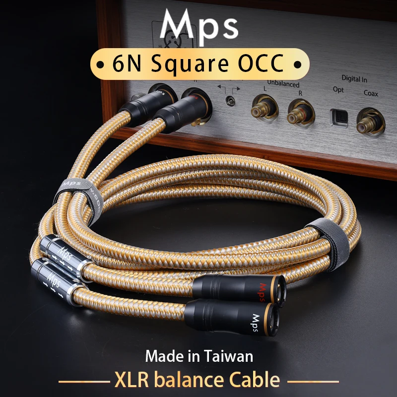 HiFi MPS M-12mk2 6N OCC + OC مربع 3Pin مطلية بالذهب التوصيل XLR موصل CD DAC مكبر للصوت التوازن كابل الصوت