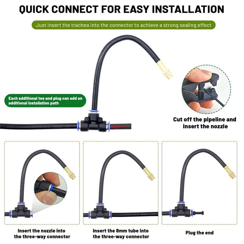 AS60-Garden Irrigation System-50FT Watering System With 15 Nozzles, 360° Adjustable Drip Design