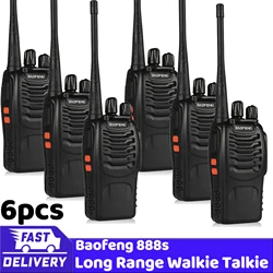 6 шт., портативная рация Baofeng 888s UHF 400-470 МГц