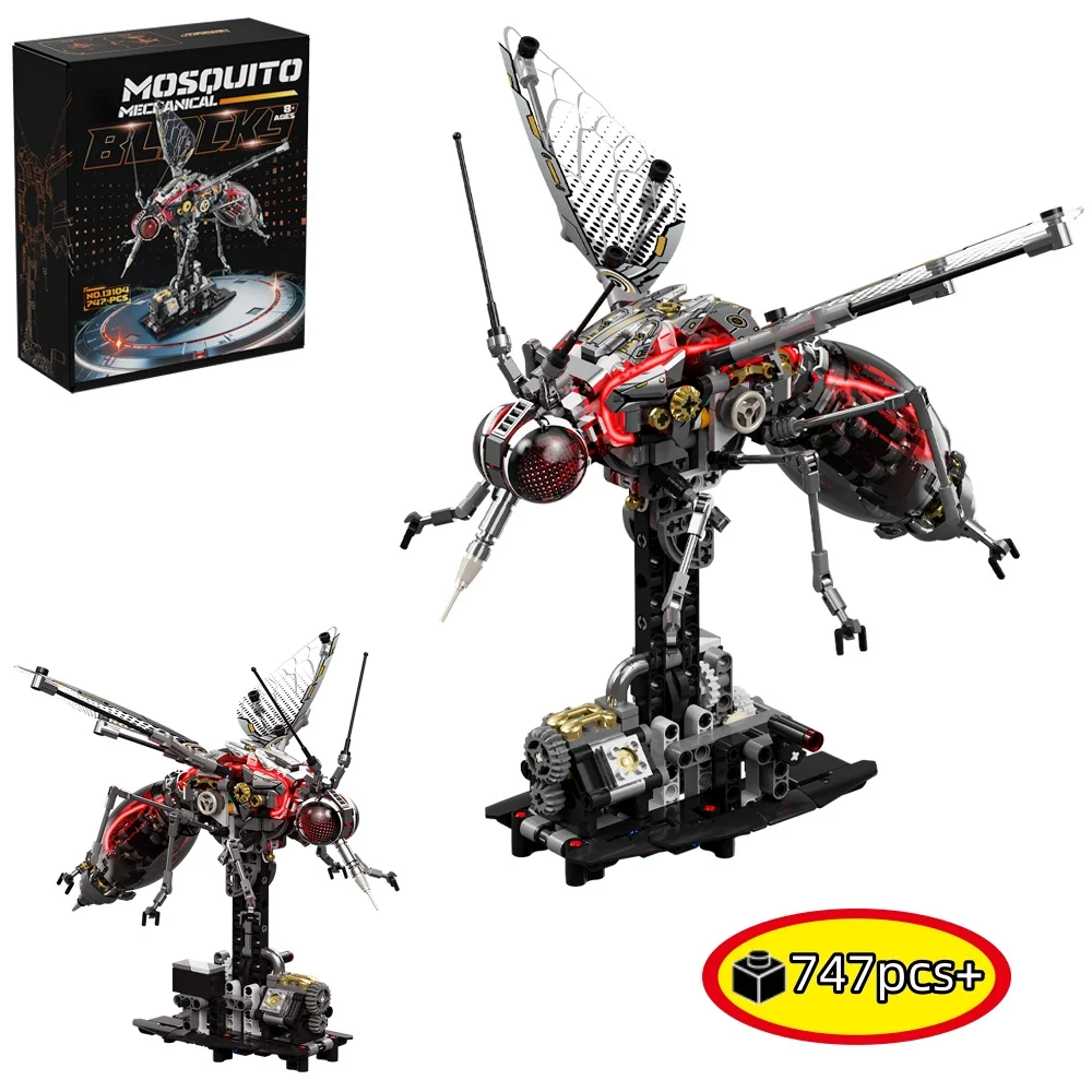 

DIY Mechanical Mosquito Building Blocks STEM Toy Creative Animal Linkage Model MOC Assembly Toy Birthday Gift for Children