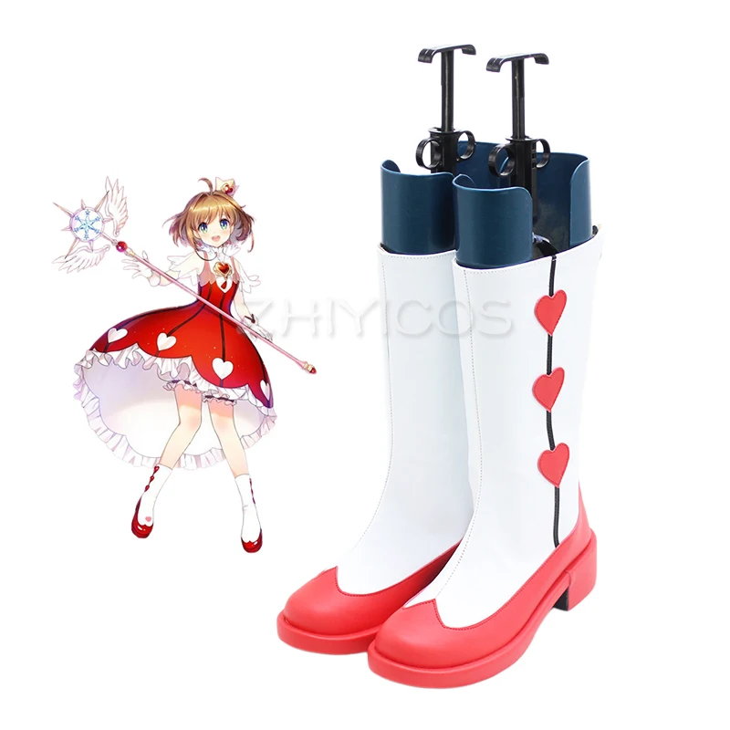 

Anime Cardcaptor Sakura Clear Card OP2 Cosplay Shoes Kinomoto Sakura Rose Heart Cosplay Boots Halloween Shoes for Women