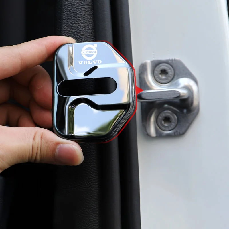 4 piezas de cubiertas de acero inoxidable para cerraduras de puertas de coche, accesorios para Volvo XC90 V90 V60 XC60 V40 S80 S60 S90 C40 XC40 V70, tapas de válvula