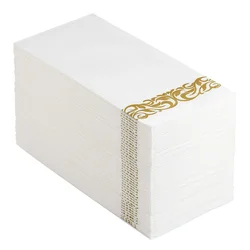 Servilletas para fiesta de cumpleaños, banquetes, cena impresa, cóctel, boda, elegante papel desechable dorado