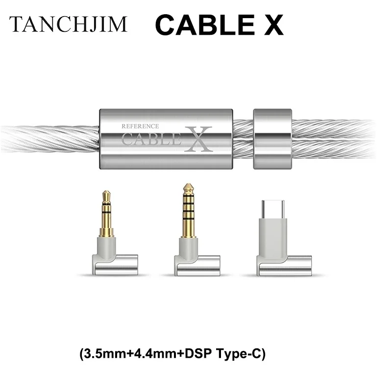 

Tanchjim Cable X Silver-Copper Alloy Upgrade Cable Three interchangeable plugs Headphone Upgrade 3.5mm 4.4mm USB-C TYPE C 0.78MM