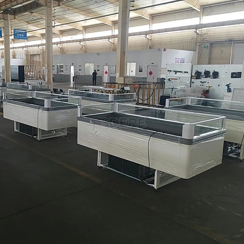 FOODLINE Customized Supermarket Combined Type Commercial Freezer Island Cabinet Ice Cream Refrigerator Freezer System