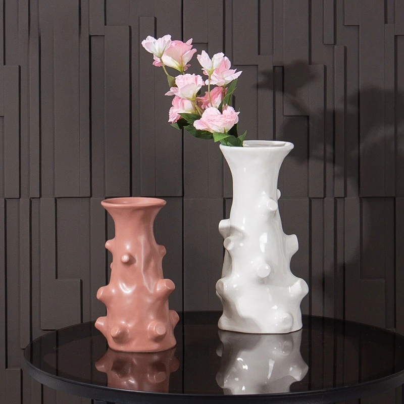 

Nordic handmade irregular ceramic vase decoration hydroponic flower arrangement home living room foyer decoration ornament