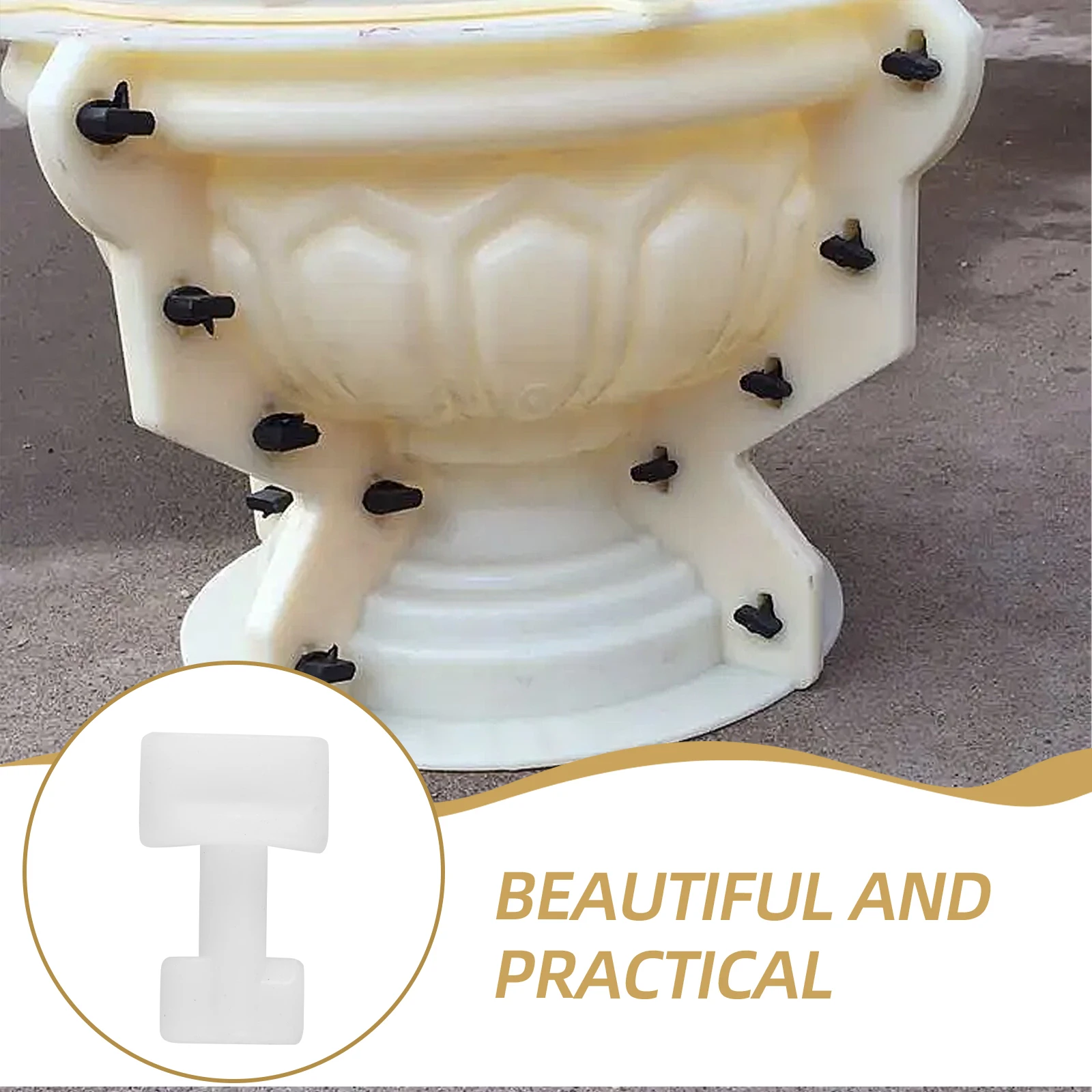 

35 Pcs 1 3cm White Buckles Window Set Accessories Flower Pot Mold Buckle for DIY Concrete Planter Making Cement Decor