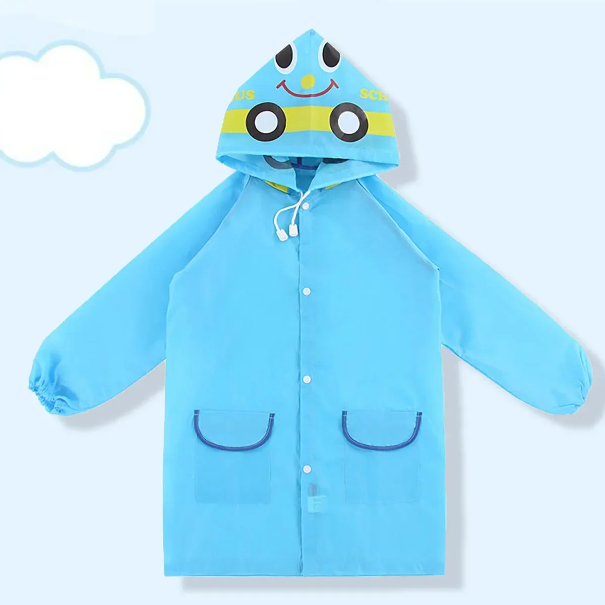 1pc-Cute Kids Raincoat Waterproof Children Duck Frog Rain Poncho Rain Coat Jacket with Backpack Position Student Rainwear