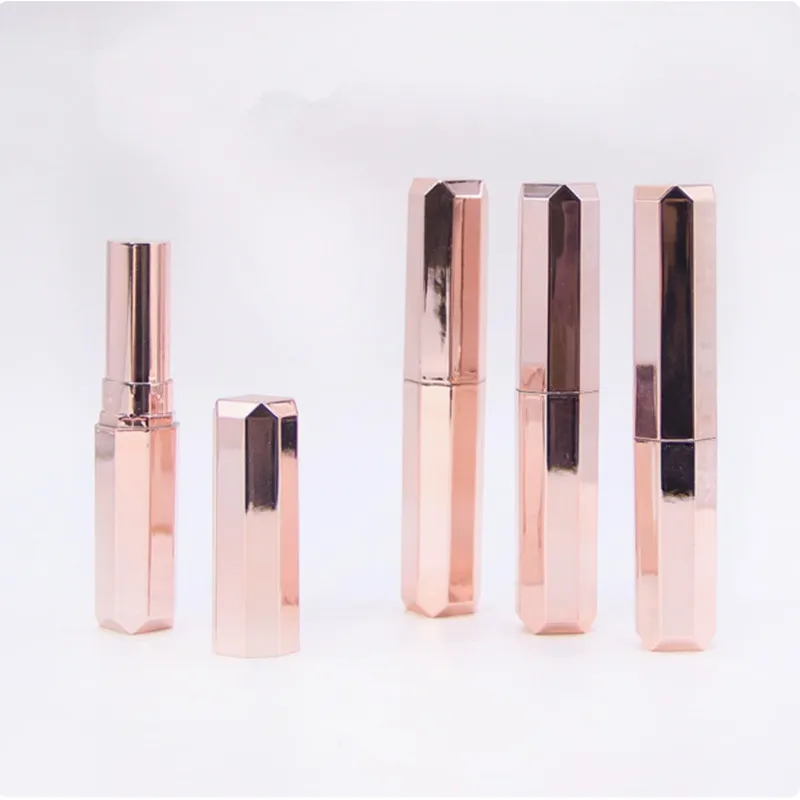 

10-100pcs Lip Balm Container Direct Filling Lipstick Tube High-end Bright Rose Gold Lipstick Tube Empty lipstick shell