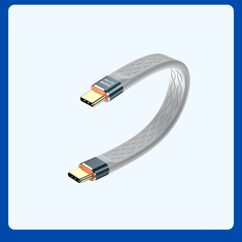 USB4 data cable Type-C fully compatible with Thunderbolt 4 dual head flat cable PD240W charging cable 40G suitable for iPhone 16