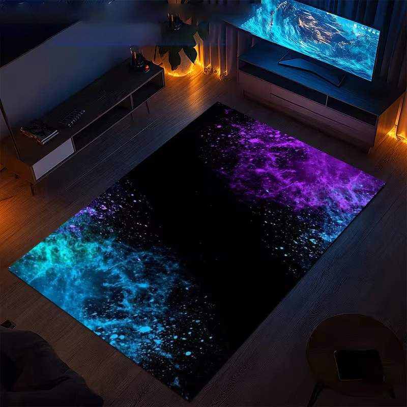 Neon LED 3D Illusion Spiral Grid Tunnel Mat Visual Impact Carpet Rug for Gaming Living Room Home Decoration Bedroom Decor Rug