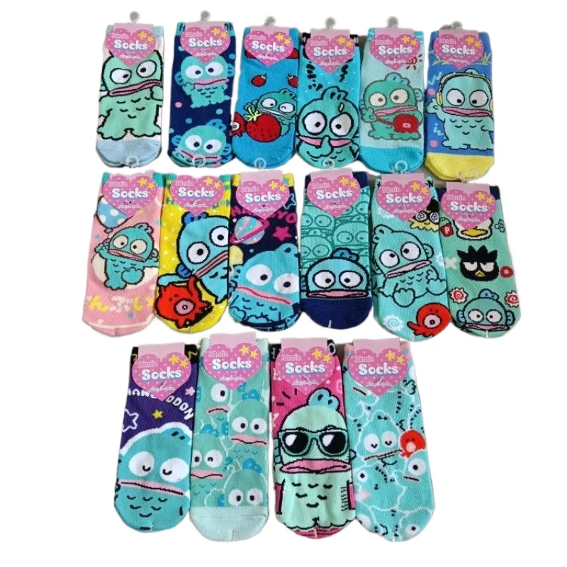

10 Pairs Sanrio Socks Pack,Ugly Fish Hanton Japanese Original Single Short Cotton Socks Cartoon Animation Boat Socks