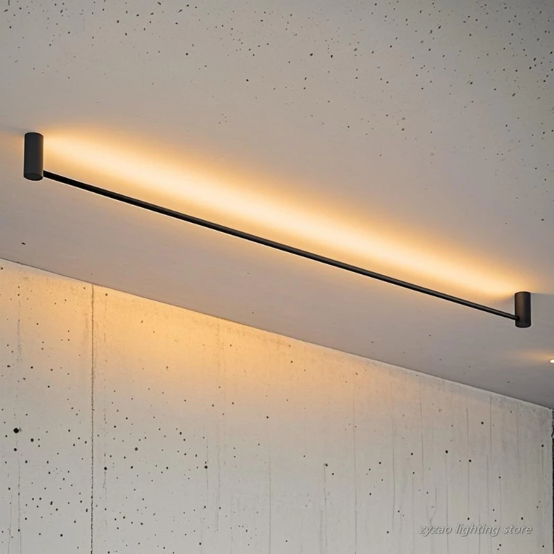 

Современный светодиодный потолочный светильник, чрезвычайно простой горизонтальный светодиодный светильник для гостиной, без основного освещения, фон, настенный линейный светильник