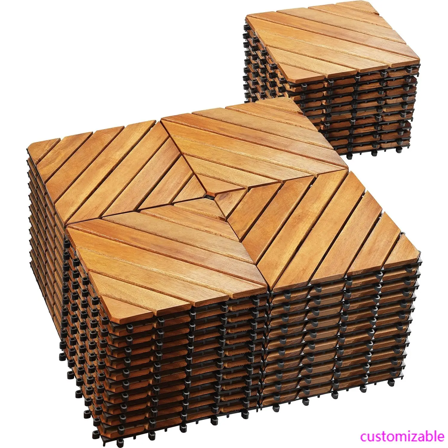 54 Pcs Solid Acacia… - image