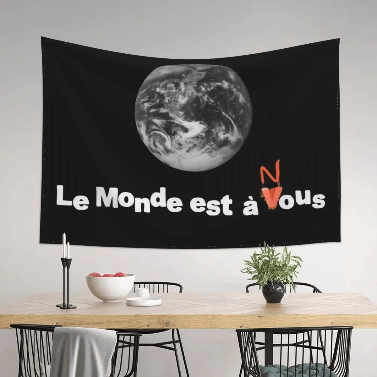 

LE MONDE EST  VOUS/NOUS Tapestry Cute Room Decor Room Ornaments Home Decorating Room Decorating Aesthetic Tapestry
