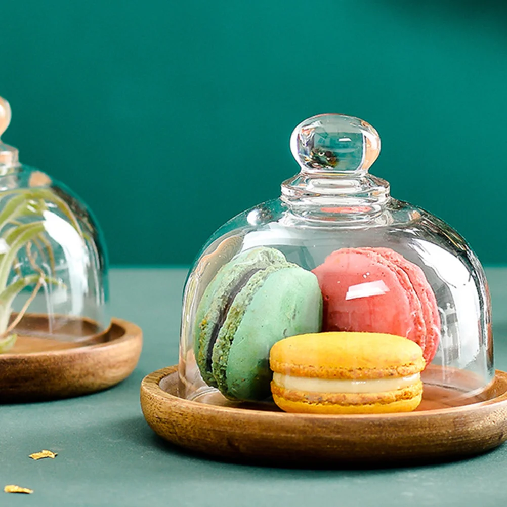 

Dessert Glass Cover Cake Plate Dome Food Protective Cupcake Small Pan Thick Transparent Display Dust Proof Home Kitchen Cake St