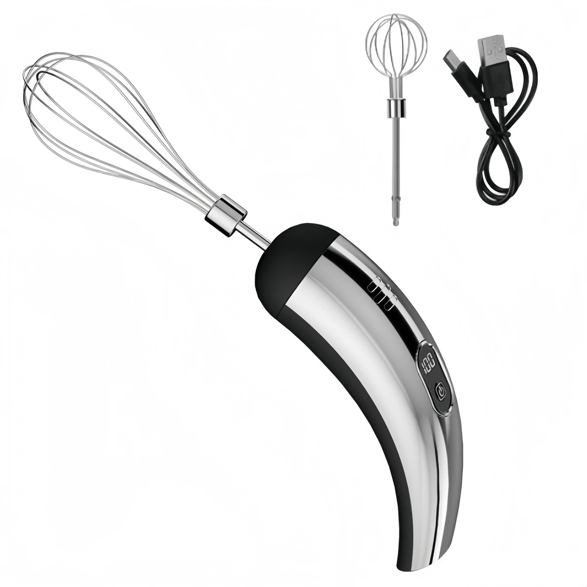 

1Set Electric Egg Beater 1500mAh 5-Speed 2x Mixing Head Versatile Whisking Heads For Beating Eggs, Whipping Cream Kitchen Tools