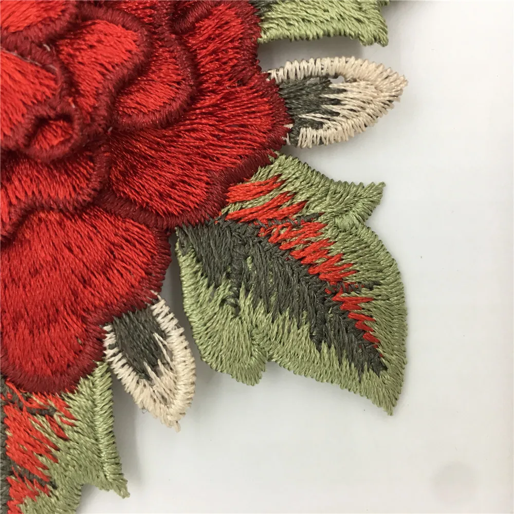 hot brand new fashion craft high quality red flower embroidery lace collar DIY Lace Appliques clothing sewing accessories YL442