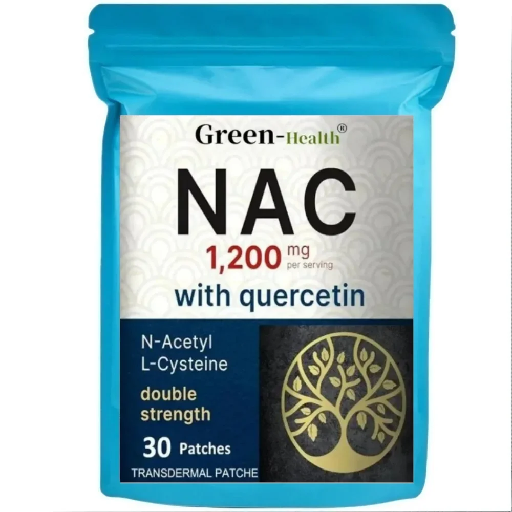 NAC Transdermal Patches N-Acetyl Cysteine with Quercetin Support for Immune, Liver, & Lung Health 30 Patches