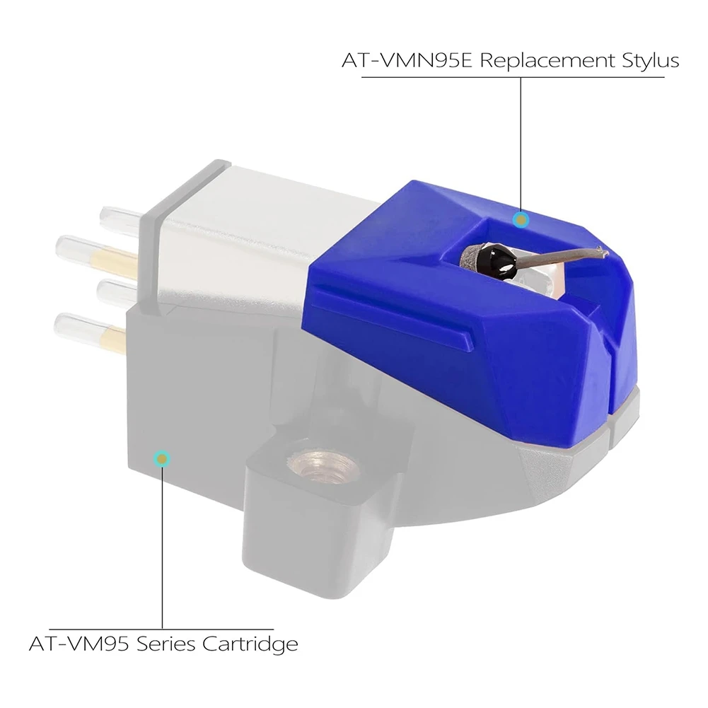 ABJN-AT-VMN95E Diamond Turntable Needle Stylus Replacement, Compatible For Audio-Technica AT-LP120X Vinyl Record Players