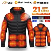 21 Areas Heated Vest Men Jacket Heated Winter Womens Electric Usb Heater Jacket Man Thermal Vest Body Warmer Coat 7XL