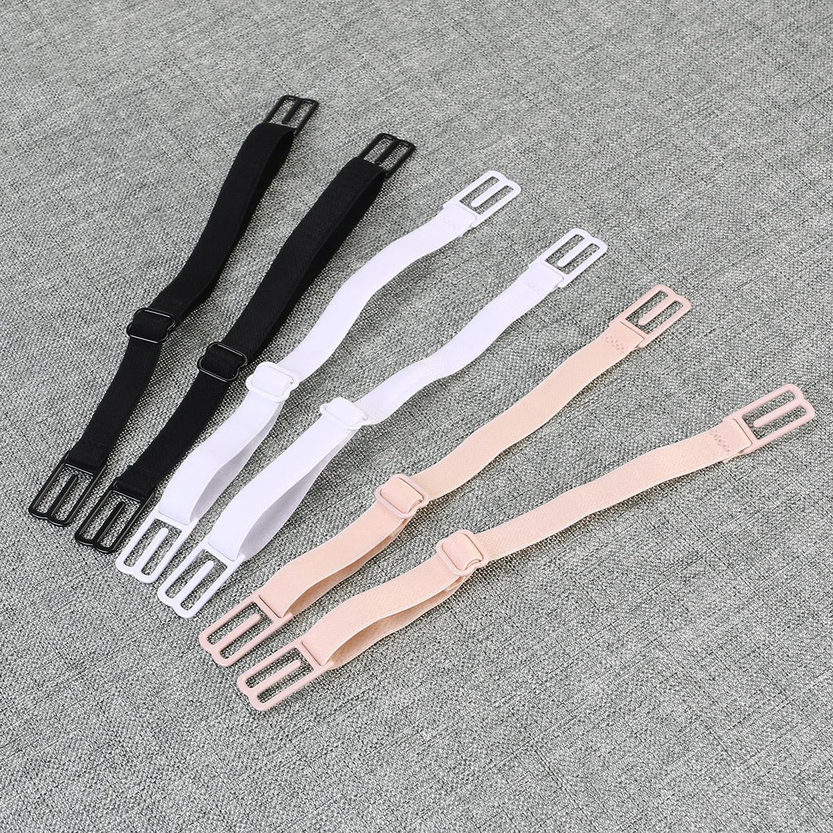 

3Pair Anti-Slip Bra Straps Connector Elastic Back for Sports Training Climbing Support Soft Texture Comfortable Fit Black