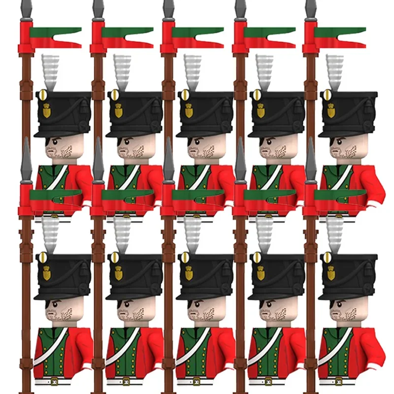 Kids Toys 10Pcs/Lots Napoleonic Wars British Infantry French Grenadiers Dutch Cavalry Military Soldiers Mini Arms Blocks Suits