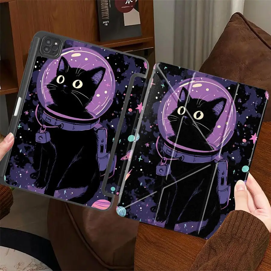 

Cartoon Funny Cat Holder Cover Tablet Case For iPad Mini 6 7 Pro 2025 Pro 11th 10th 9th 8th 7th 12.9inch Air 4 5 M3 M2 M4 11inch