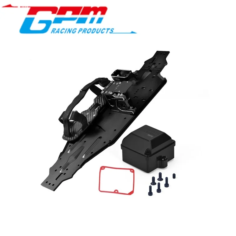 GPM SLE1612638C ALUMINUM 7075-T6 CHASSIS PLATE WITH SERVO MOUNT+BATTERY COMPARTMENT+MOTOR BASE FOR TRAXXAS 1/8 SLEDGE RC Upgrade
