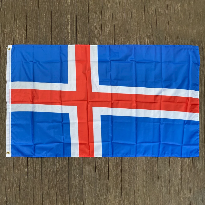 xvggdg   5*3 FT   Iceland Flag Polyester Flag  High Quality  In-kind Shooting   banner