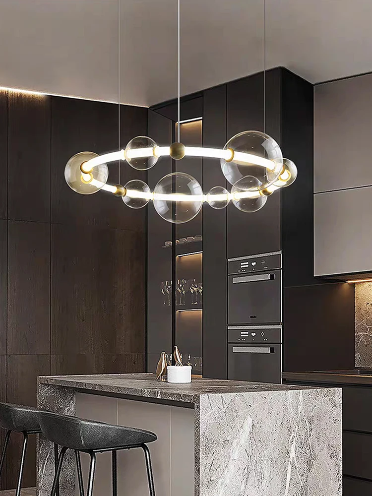 Post-modern Glass Bubble Chandeliers LED Ceiling Lighting Fixture Living Room Home Hanging Lamp for Ceiling Lustre Dining Table