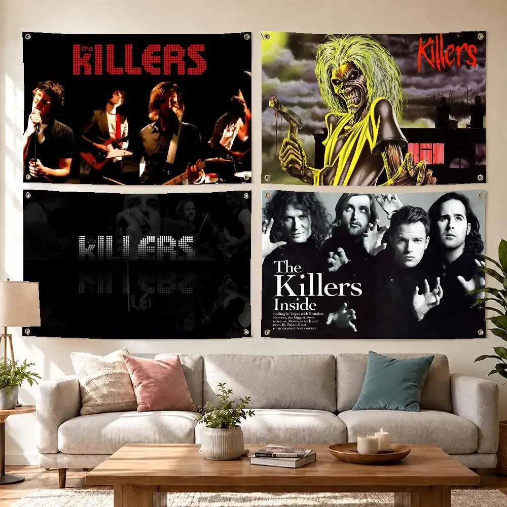 Rock Band The Killers Flags Concert Print Wall Hanging Art Banner, Indoor Outdoor Bedroom Home Decor Backdrop, Perfect Gift