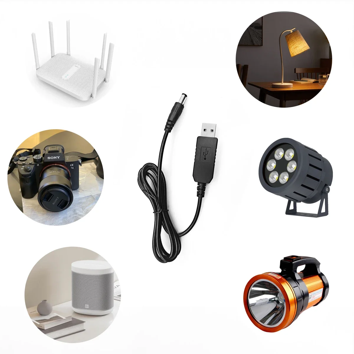 USB 5V to 12V Step-up Boost Converter Cable, DC-DC Power Lifter, Practical Accessory for Router Power Supply Using USB Power Ban