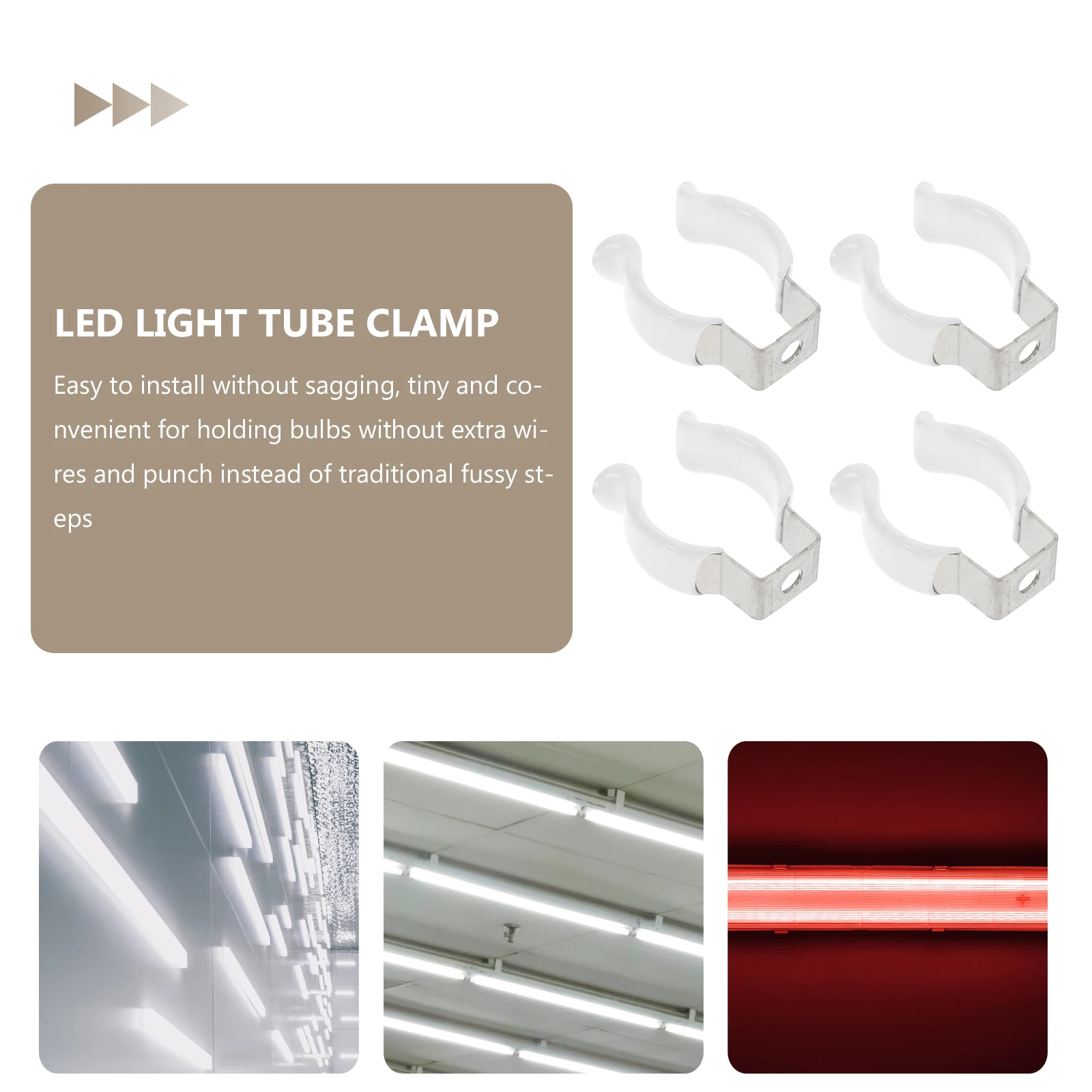 

20 Pcs U Clips Holder Light Tube Clamp Stainless Steel Plastic Fluorescent Lamp BaseBracket Socket Connector Led Tube Indoor