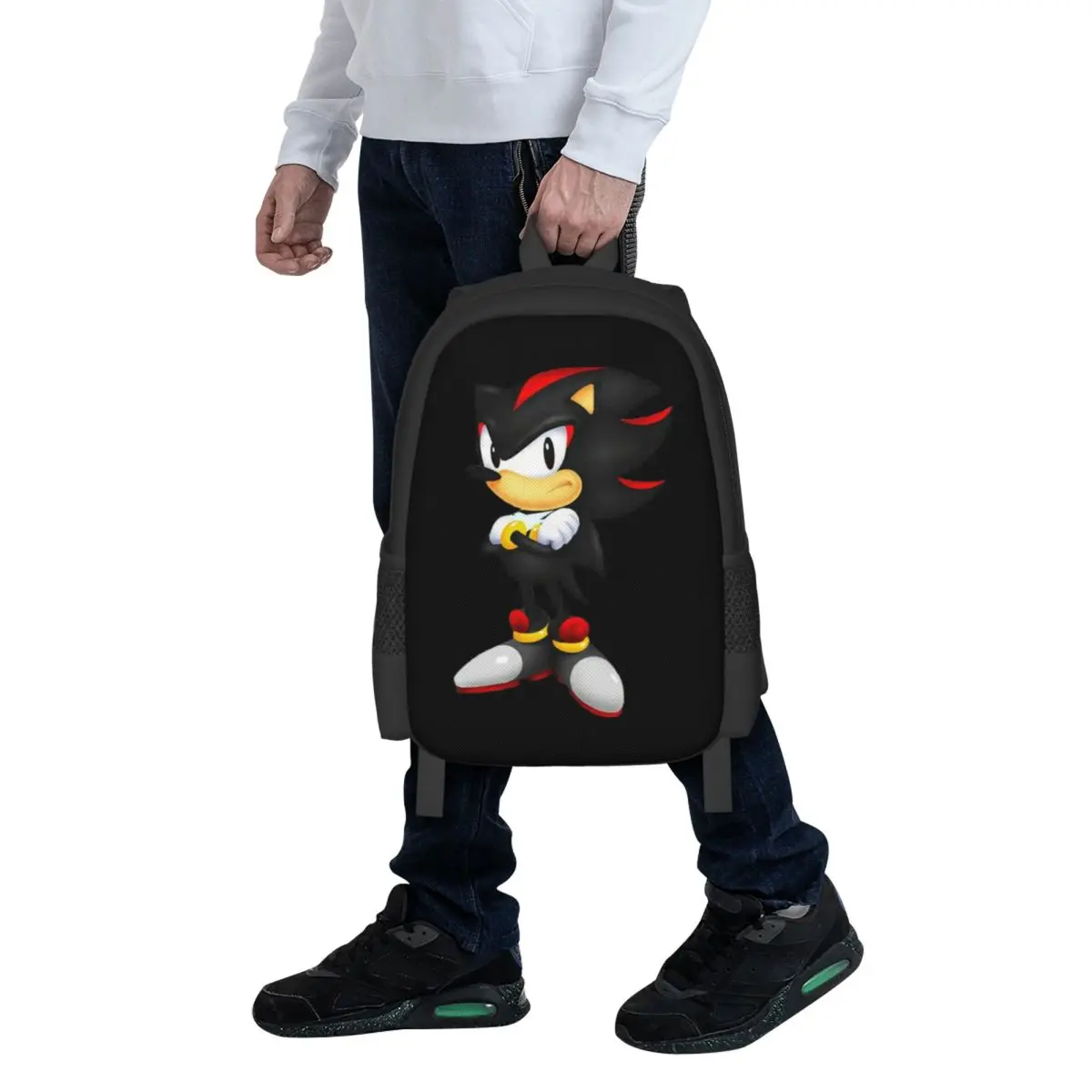 Shadow The Hedgehog Student Backpack School Bag Hiking Travel Daypack for Boys Girls Fashion Bookbag Shoulder Bags